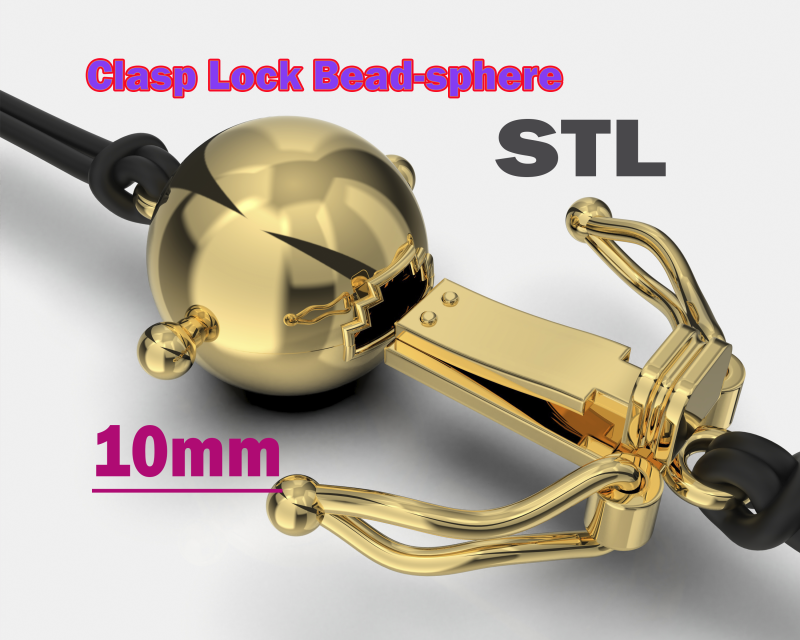 Jewelry CLASP Lock bead 10mm diameter STL ready for Print 3D Print Model .c4d .max .obj .3ds .fbx .stl .blend 