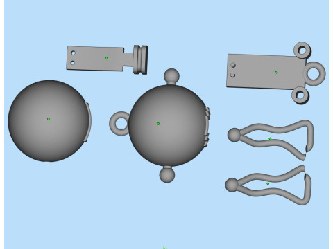 Jewelry CLASP Lock bead 10mm diameter STL ready for Print 3D Print Model