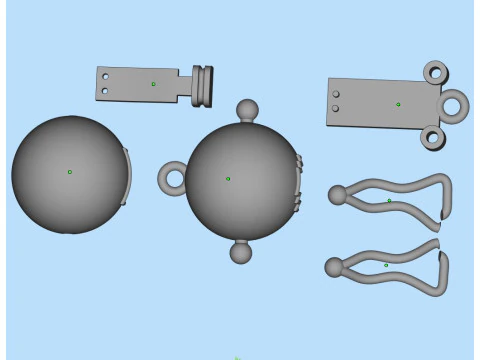 Jewelry CLASP Lock bead 10mm diameter STL ready for Print 3D Print Model