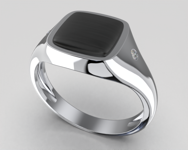 Jewelry Signet Ring without letter - Printable STL Model do druku 3D .c4d .max .obj .3ds .fbx .stl .blend