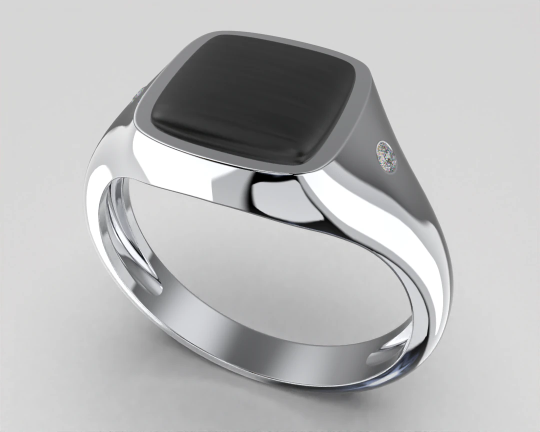 Jewelry Signet Ring without letter - Printable STL 3D Print Model .c4d .max .obj .3ds .fbx .stl .blend 