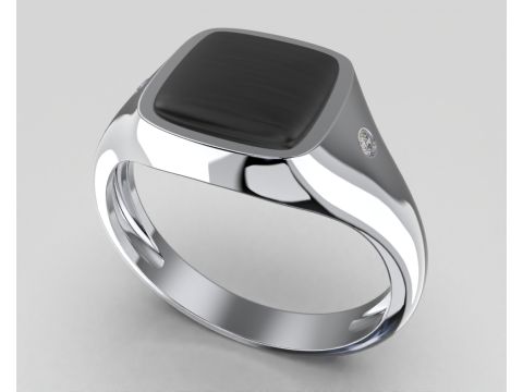 Jewelry Signet Ring without letter - Printable STL 3D Print Model