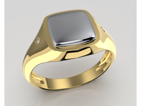 Jewelry Signet Ring without letter - Printable STL Model do druku 3D