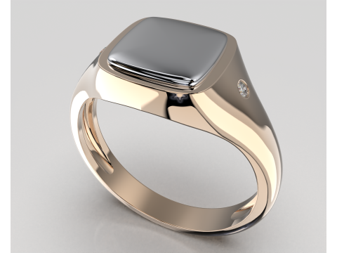 Jewelry Signet Ring without letter - Printable STL Model do druku 3D