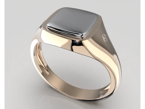 Jewelry Signet Ring without letter - Printable STL 3D Print Model