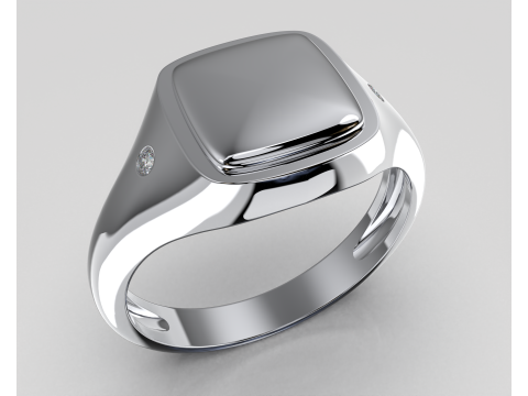 Jewelry Signet Ring without letter - Printable STL Model do druku 3D