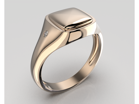 Jewelry Signet Ring without letter - Printable STL Model do druku 3D