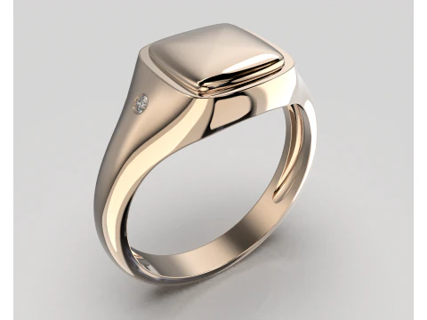 Jewelry Signet Ring without letter - Printable STL 3D Print Model
