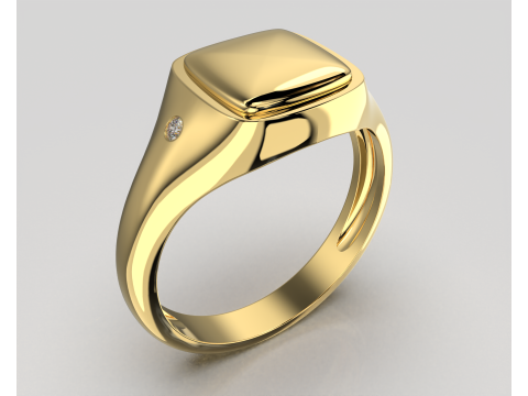 Jewelry Signet Ring without letter - Printable STL Model do druku 3D