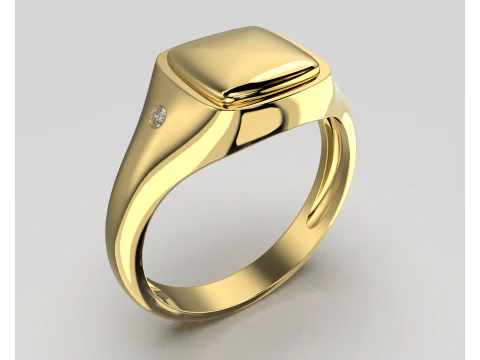 Jewelry Signet Ring without letter - Printable STL 3D Print Model