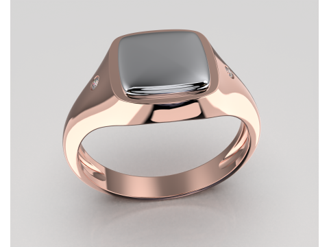 Jewelry Signet Ring without letter - Printable STL Model do druku 3D