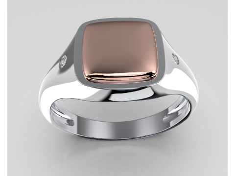 Jewelry Signet Ring without letter - Printable STL Model do druku 3D
