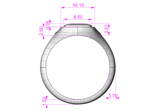Jewelry Signet Ring without letter - Printable STL 3D Print Model