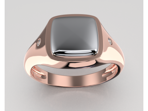 Jewelry Signet Ring without letter - Printable STL Model do druku 3D