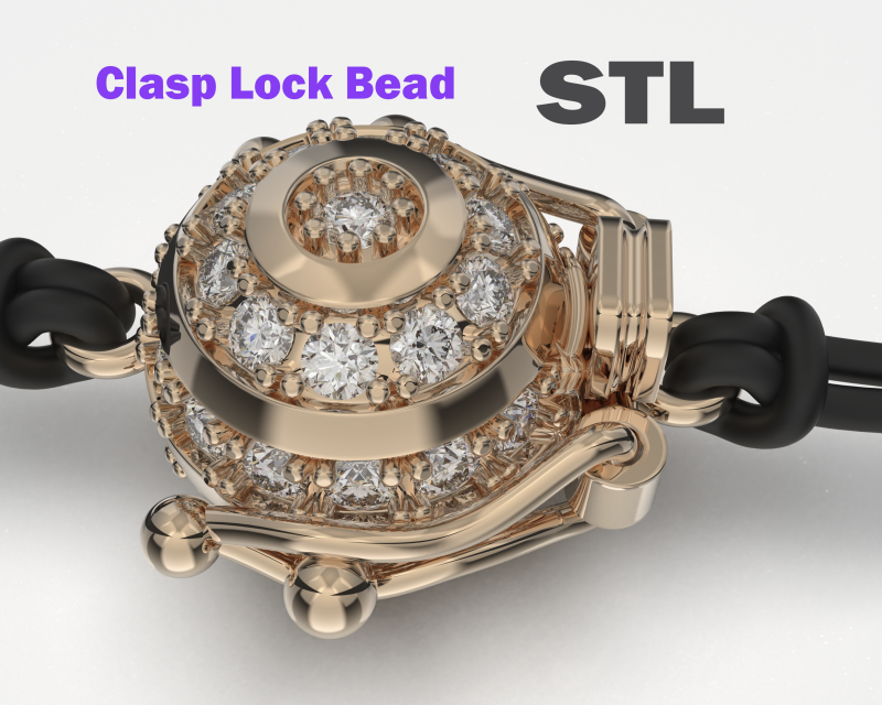 Jewelry CLASP Lock bead 10mm diameter STL ready for Print 3D Druckmodell .c4d .max .obj .3ds .fbx .stl .blend