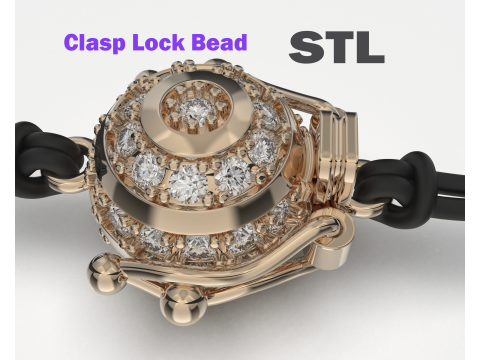 Jewelry CLASP Lock bead 10mm diameter STL ready for Print Model do druku 3D