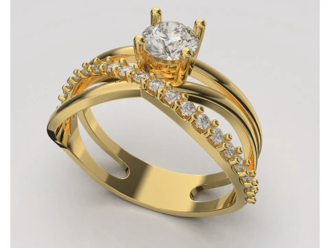 Engagement infiny ring STONE 05ct -printing file 3D Print Model