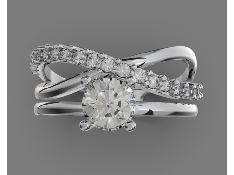 Pierścionek zaręczynowy nieskończoność KAMIEŃ 05ct - plik do druku Model do druku 3D