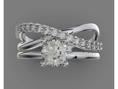 Engagement infiny ring STONE 05ct -printing file 3D Print Model