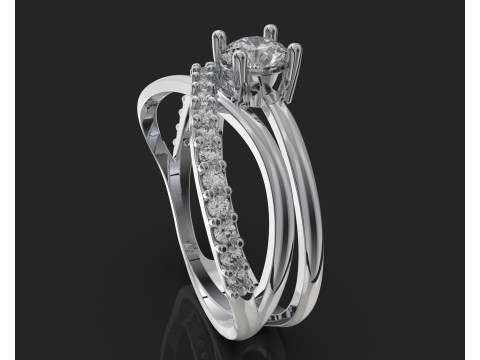 Pierścionek zaręczynowy nieskończoność KAMIEŃ 05ct - plik do druku Model do druku 3D