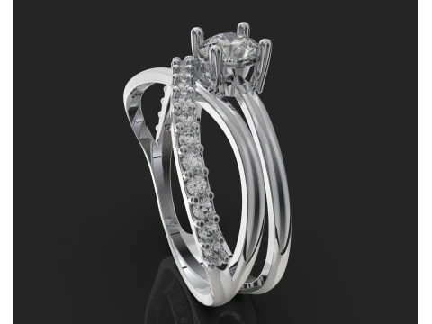 Engagement infiny ring STONE 05ct -printing file 3D Print Model