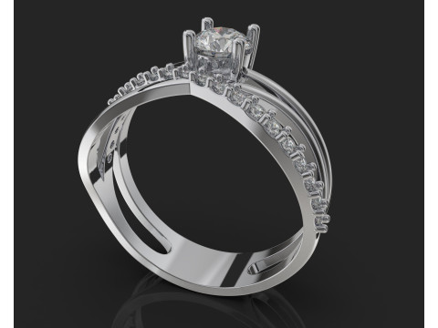 Pierścionek zaręczynowy nieskończoność KAMIEŃ 05ct - plik do druku Model do druku 3D