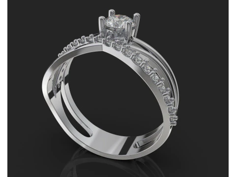 Engagement infiny ring STONE 05ct -printing file 3D Print Model