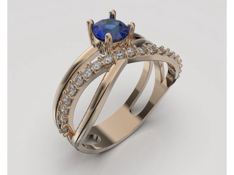 Engagement infiny ring STONE 05ct -printing file 3D Print Model