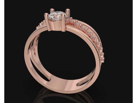 Engagement infiny ring STONE 05ct -printing file 3D Print Model