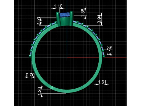 Engagement infiny ring STONE 05ct -printing file 3D Print Model