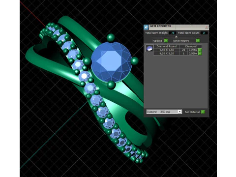Engagement infiny ring STONE 05ct -printing file 3D Print Model