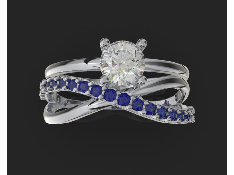 Pierścionek zaręczynowy nieskończoność KAMIEŃ 05ct - plik do druku Model do druku 3D