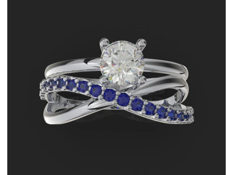 Engagement infiny ring STONE 05ct -printing file 3D Print Model