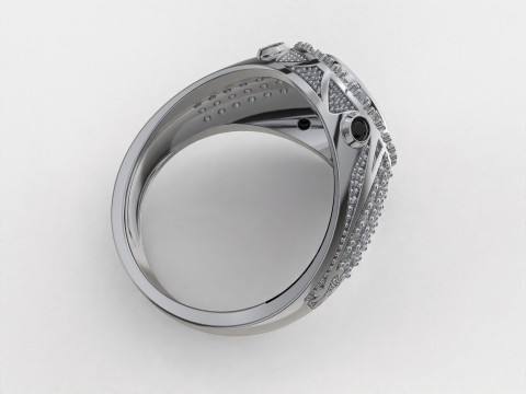 Cincin Meterai Pria Perhiasan dengan ONYX - STL yang dapat dicetak Model Cetak 3D