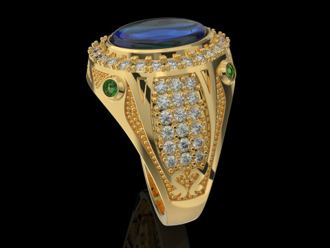 Cincin Meterai Pria Perhiasan dengan ONYX - STL yang dapat dicetak Model Cetak 3D