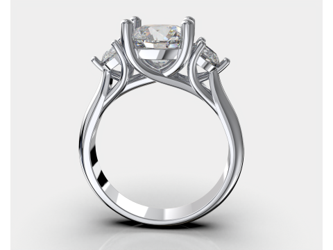 Engagement ring Three STONES -printable STL 3D printmodel