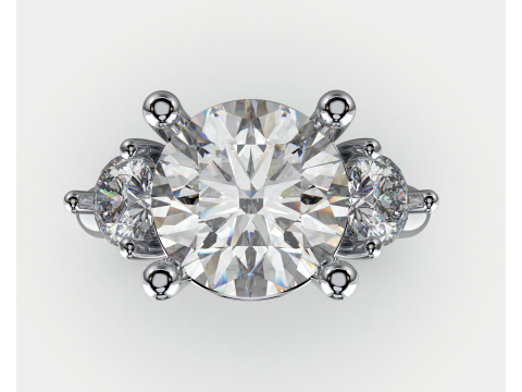Engagement ring Three STONES -printable STL 3D printmodel