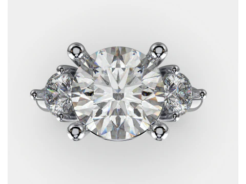 Engagement ring Three STONES -printable STL 3D Print Model