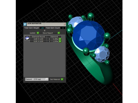 Engagement ring Three STONES -printable STL 3D printmodel