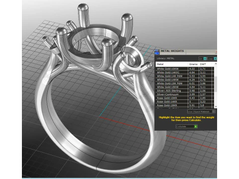 Engagement ring Three STONES -printable STL 3D Print Model