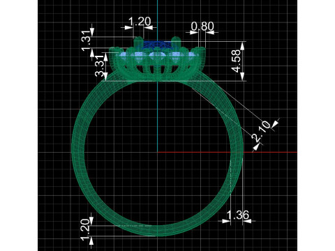 Engagement ring OVAL 7x5mm 06ct -STL printable 3D Print Model