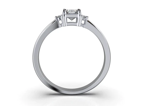 Engagement ring gem shape emerald 6x4mm 05ct -STL printable 3D Print Model