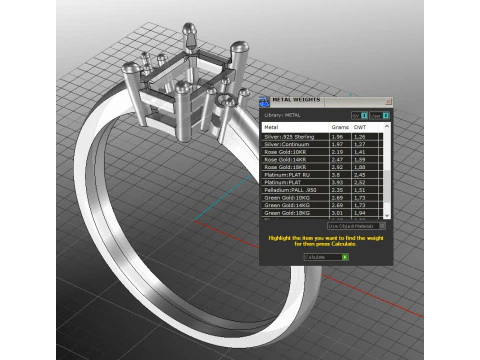 Engagement ring gem shape emerald 6x4mm 05ct -STL printable 3D Print Model