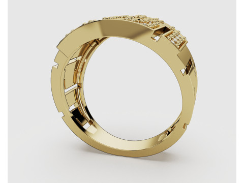 珠宝希腊钥匙图章戒指 14 毫米 - 可打印 STL 3D 打印模型