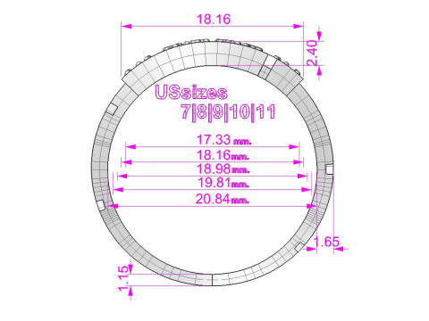 珠宝希腊钥匙图章戒指 14 毫米 - 可打印 STL 3D 打印模型