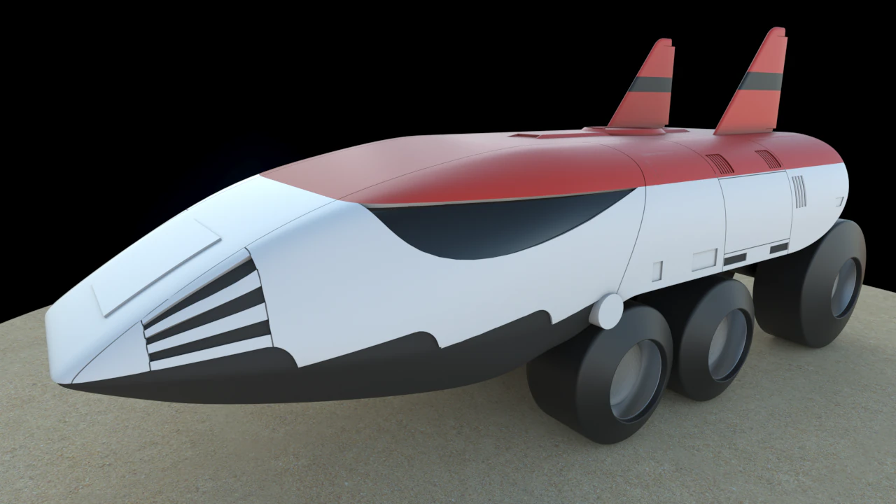 Saber Rider - Fireball Red Racer 3D print model 3D Print Model .c4d .max .obj .3ds .fbx .stl .blend 