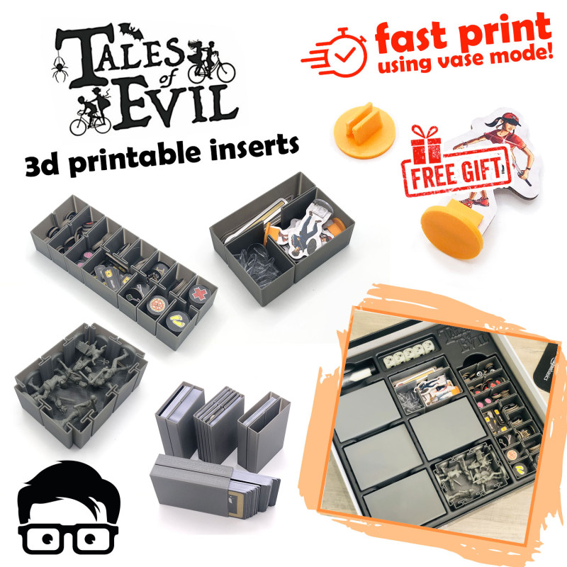 TALES OF EVIL 3D PRINTABLE INSERTS INTERNAL ORGANIZER FAST PRINT DESIGN Model Cetak 3D .c4d .max .obj .3ds .fbx .stl .blend 