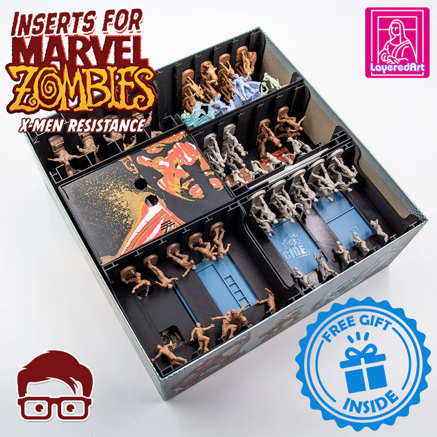 Zombicide Marvel X-Men resistance inserts - ORGANIZER PLUS 2 SPECIAL GIFT BY AM-MEDIABIZ 3D Print Model .c4d .max .obj .3ds .fbx .stl .blend 