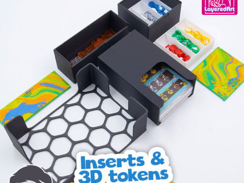 Inserts - Organizer for Harmonies plus upgraded animal tokens by am-mediabiz 3D Print Model