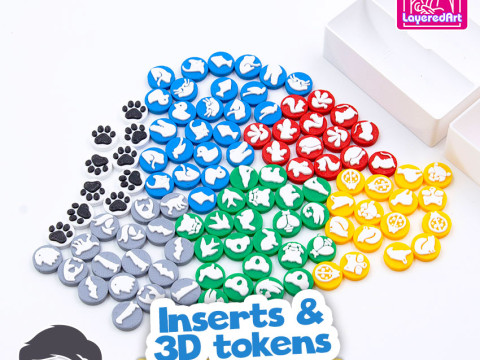 Inserts - Organizer for Harmonies plus upgraded animal tokens by am-mediabiz 3D Print Model